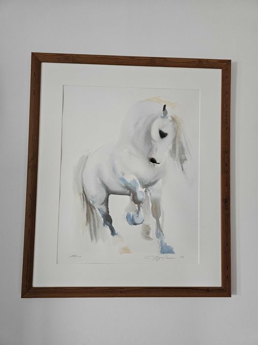 Serigrafia De Cavalo em aquarela de Beatrice Bulteau
