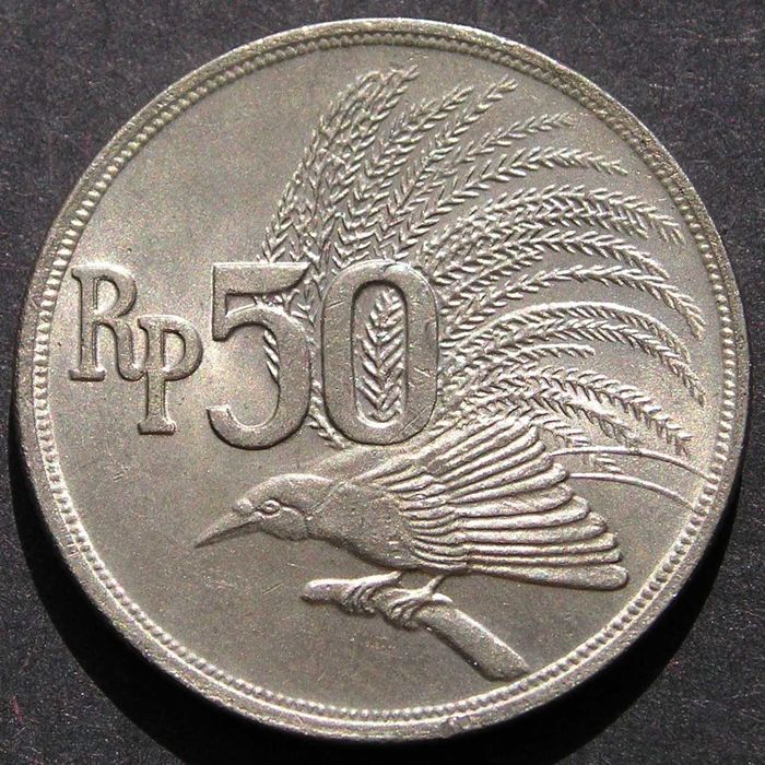 Indonezja 50 rupiah 1971 - rajski ptak