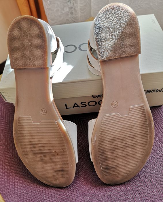 Sandałki, sandały damskie ecru, Lasocki rozm. 39