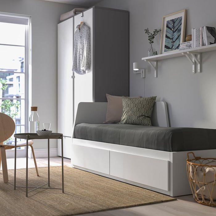 Cama individual 
Cama indiv/dupla c/2 gav/2 colchões, branco/Åfjäll fi