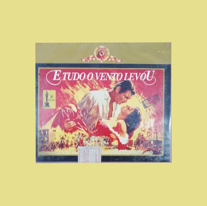 Filme "E tudo o vento levou" em formato VHS original, 2 cassetes, 1939