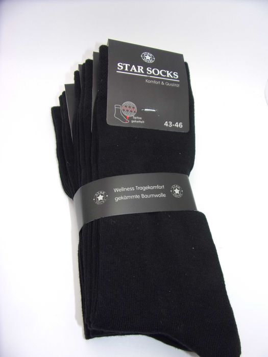 5x Skarpety bawełniane męskie, czarne 43/46 , art 6519