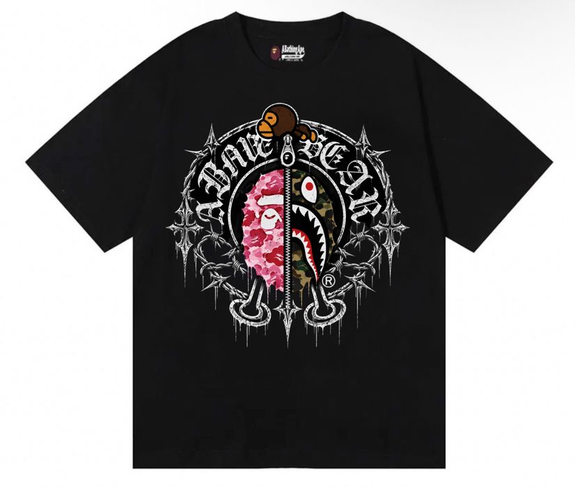Футболка  BAPE Custom Pink Camo Logo унисекс тишка бейп Новинки