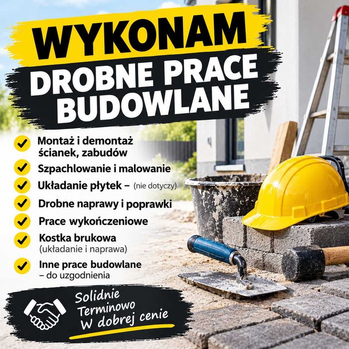 wykonam drobne prace remontowo budowlane