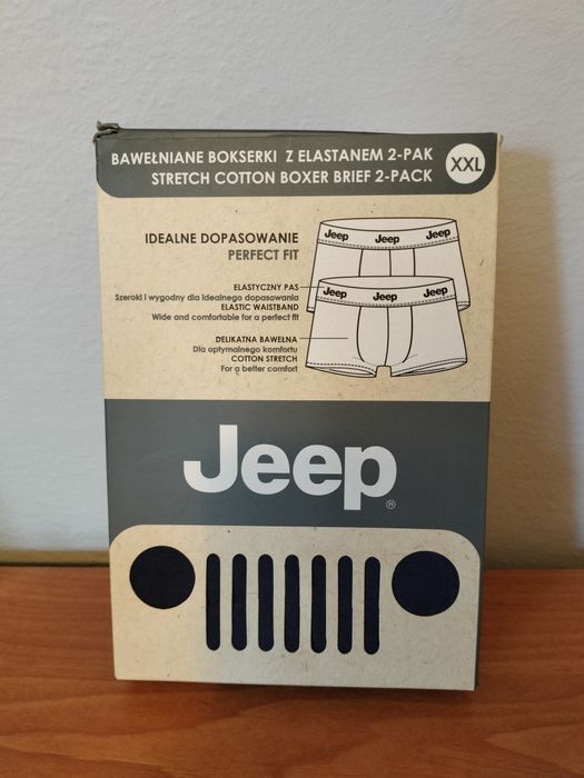 Bokserki męskie z bawełną, 2 pary, Jeep, rozmiar XXL
