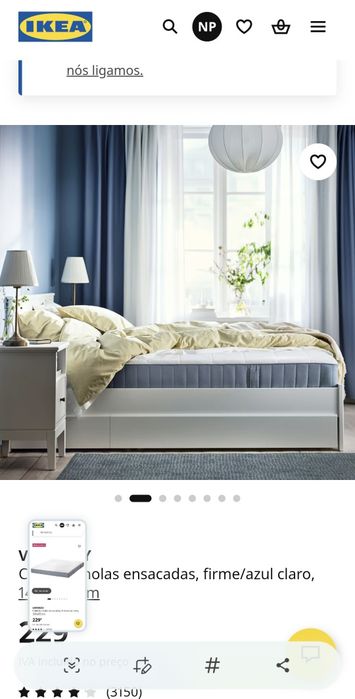 Colchão Ikea de casal 140x200 apenas 3 meses de uso