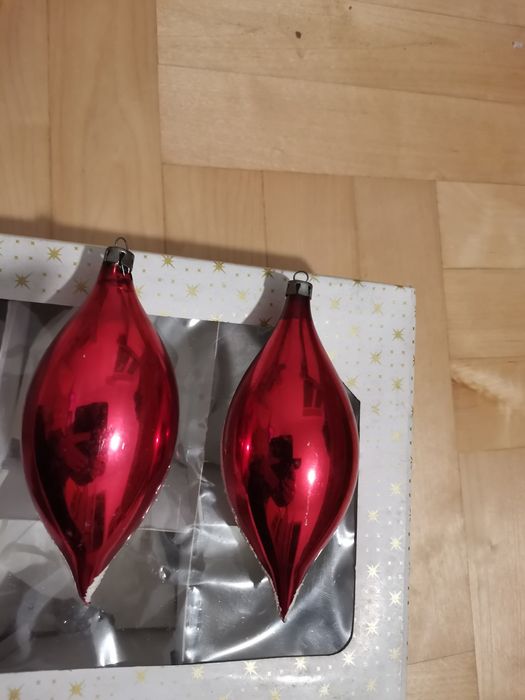 Dwie bombki Prl Sople w kształcie Mikołaja