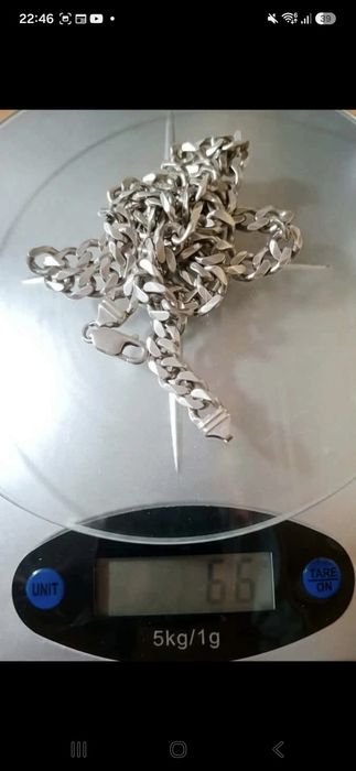 Łańcuszek srebrny męski łańcuch 925 66g 61 cm