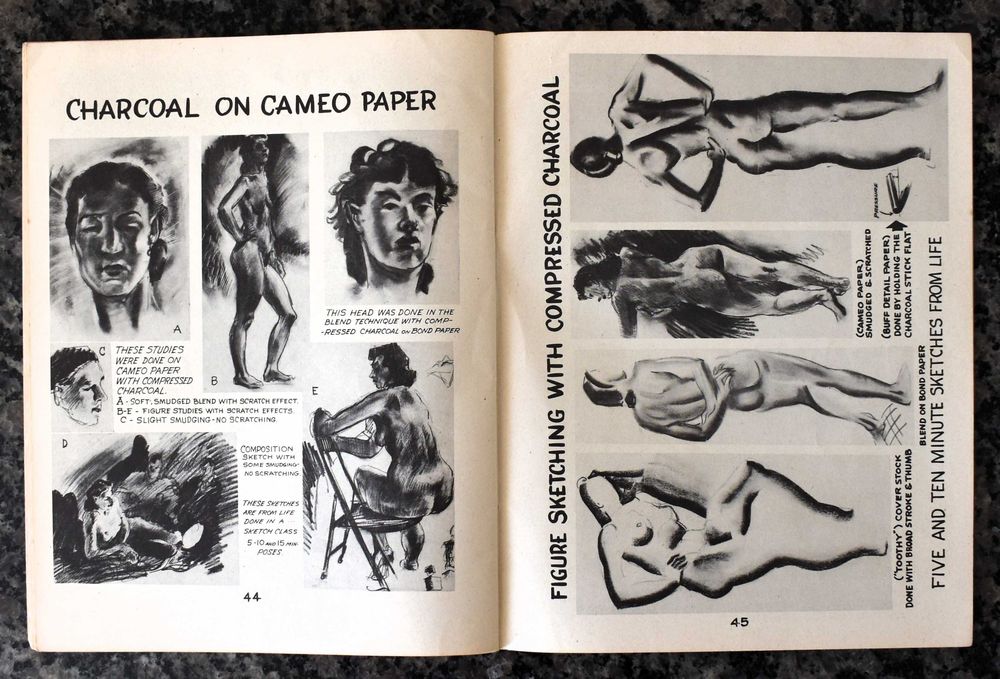 Simplified Essentials of Charcoal Drawing (antigo/vintage, 1944)