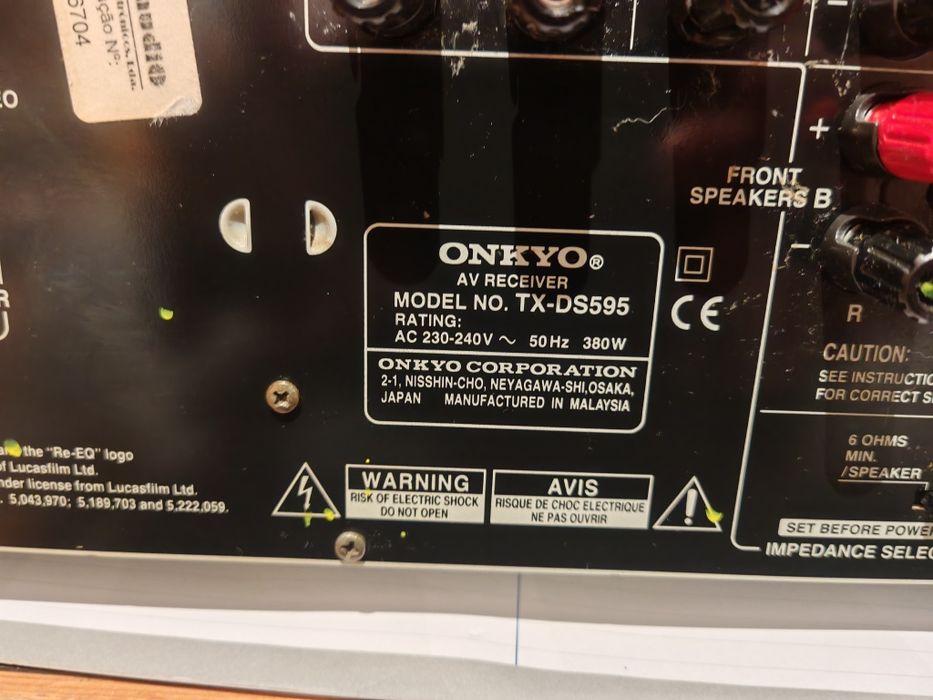 Amplificador Onkyo Receiver TX DS595