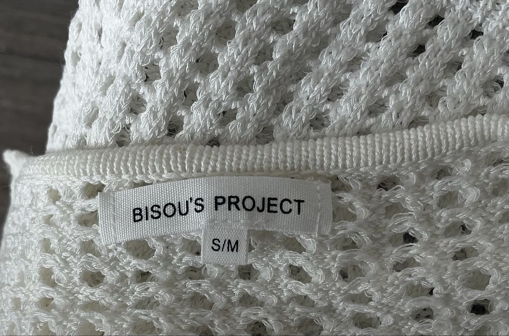 Kremowy ażurowy sweter z cekinami Bisou’s Project S M