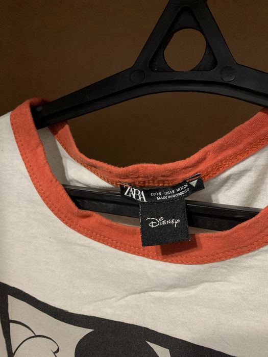 Кроп-футболка Zara Disney Mickey Mouse / Біла футболка Zara / S