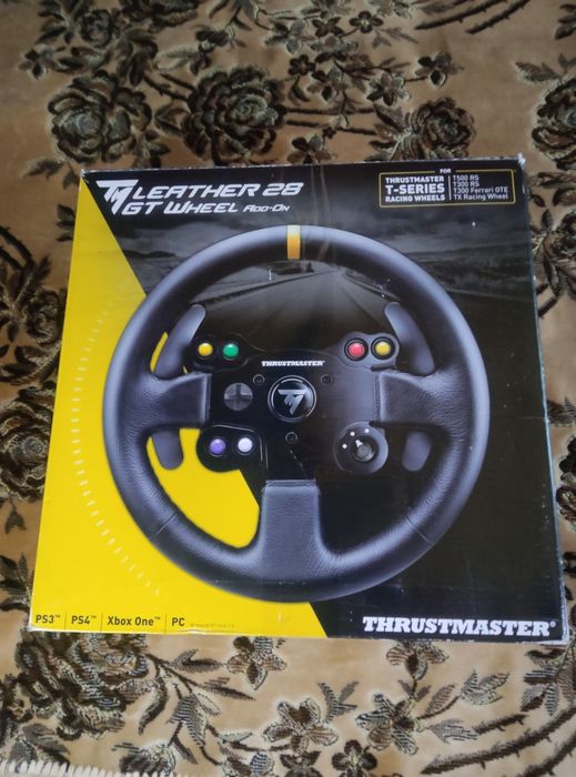 Кожаный руль Thrustmaster gt wheel 28см(только руль,"баранка")