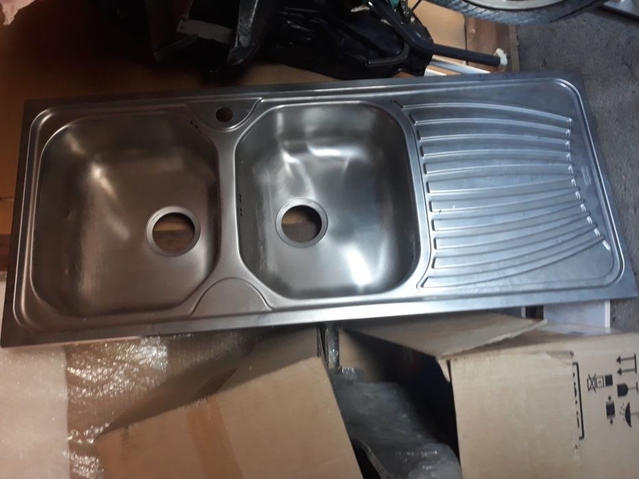 Lavatorios em inox domestico de 2 cubas de encastrar