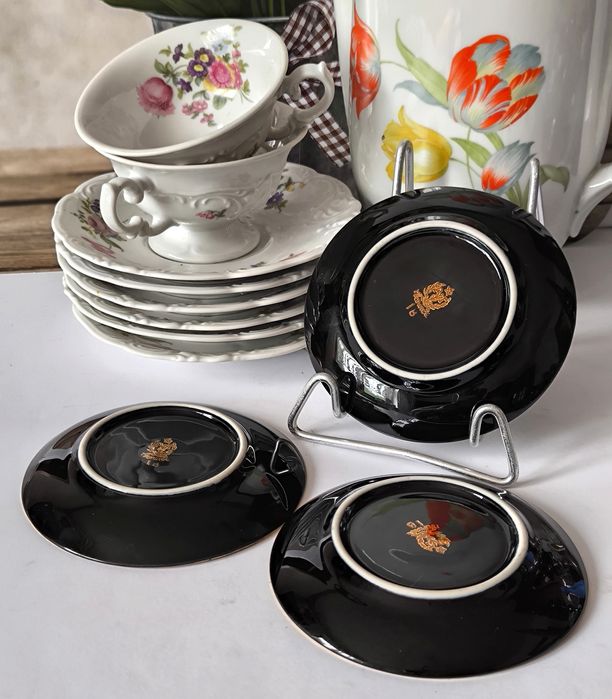 Spodki 3 sztuki Tułowice Opole piękny stary porcelit