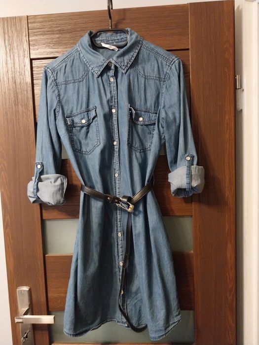 Sukienka jeansowa koszulowa