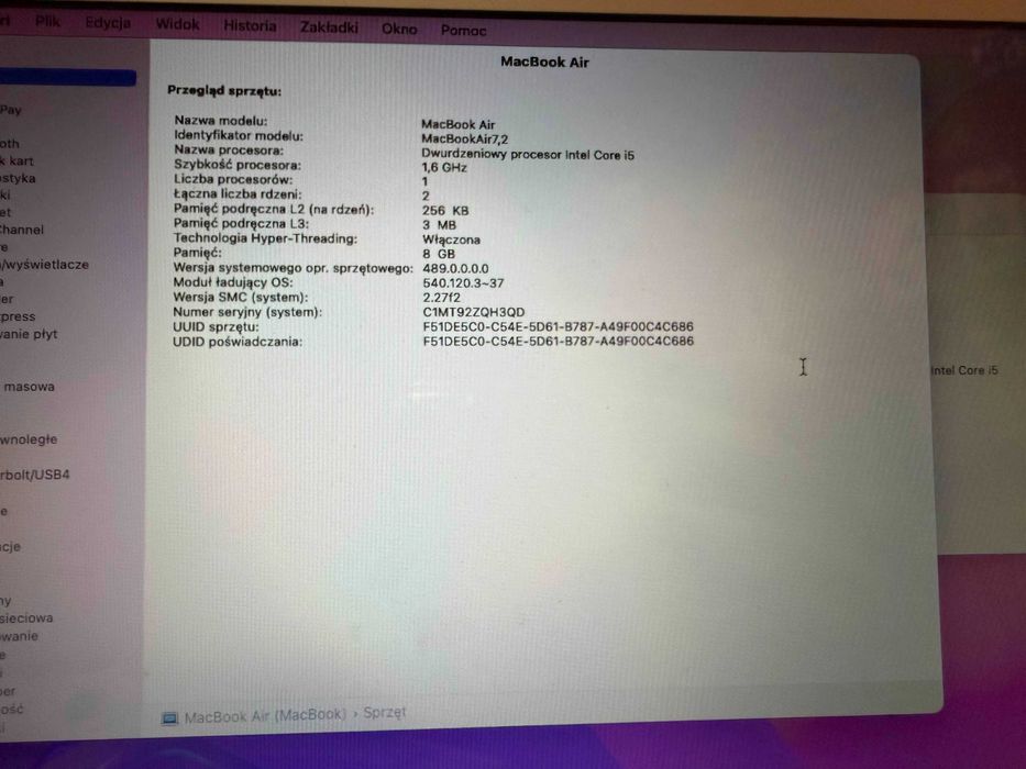 Macbook air 2015 (a1466) 8/256gb