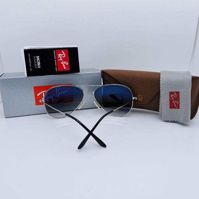Солнцезащитные очки Ray Ban Aviator 3026 Silver-mBlue Grade 62м стекло
