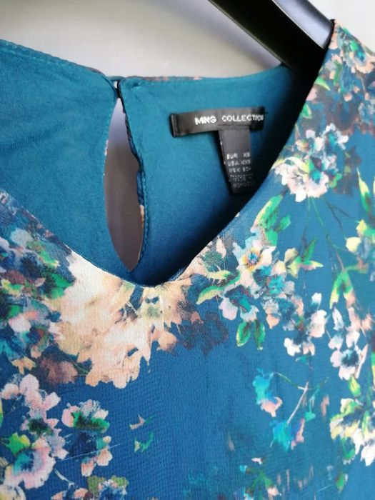 Blusa flores de manga curta - Mango (tamanho XS) - PORTES GRÁTIS