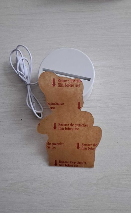 Нічник у формі ведмедика в рожевому кольорі