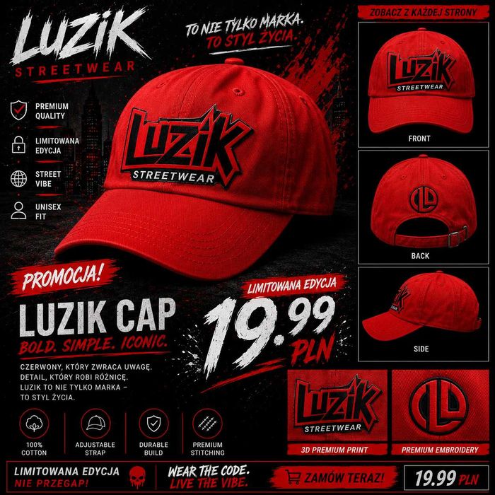 Czapka z daszkiem LUZIK STREETWEAR – Limitowana Edycja
