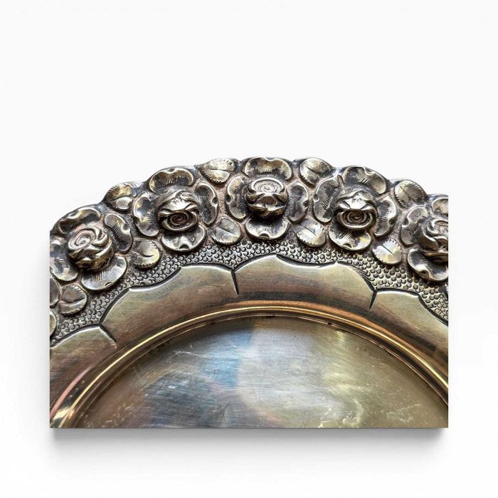 Salva Prata 925 com Relevo Floral