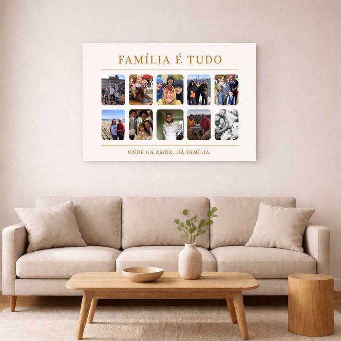 Family Photo Collage Canvas – Arte Personalizada com Pré‑visualização Antes da Impressão