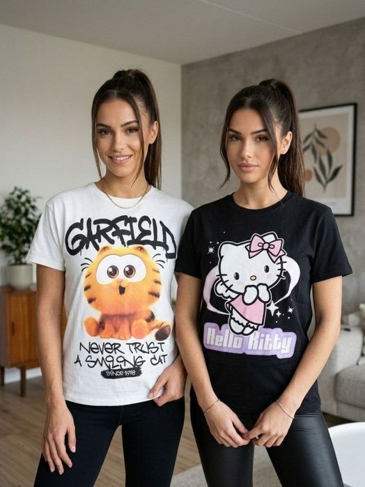 Футболки оверсайз Hello Kitty и Гарфилд (FB Sister)