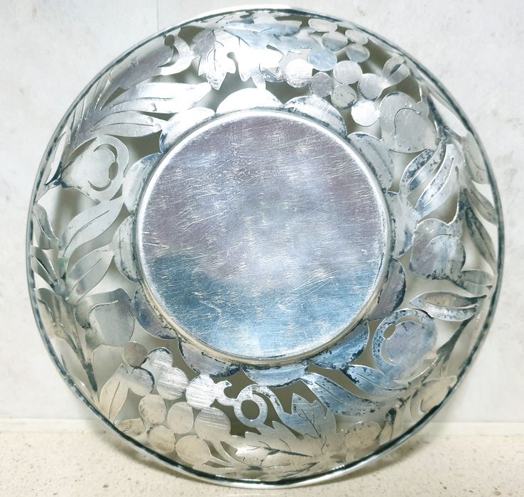 Linda cesta em prata portuguesa vazada