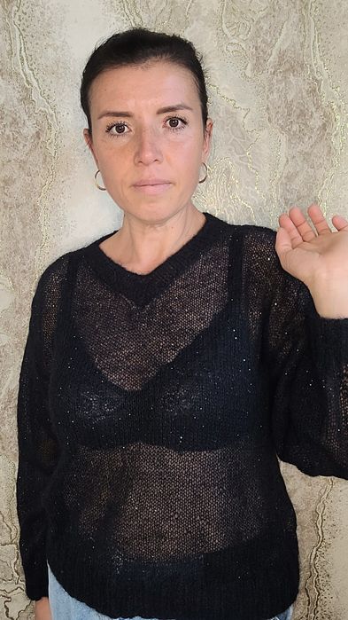 Джемпер з кідмахеру на шовку з паєтками. Розмір 48-50