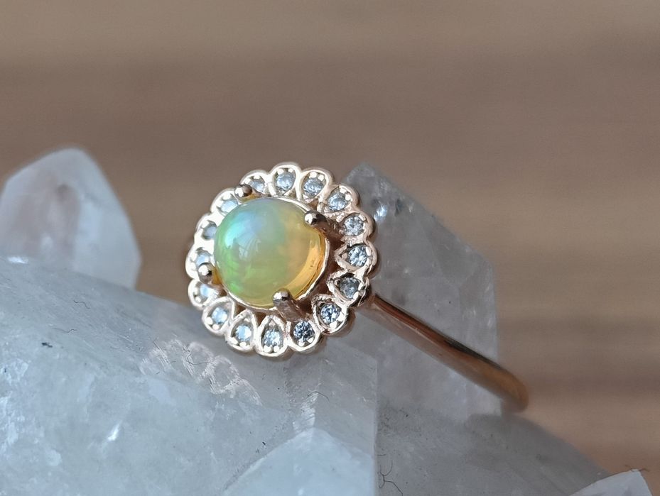 Pierścionek srebro 925 pozłacane różowym złotem