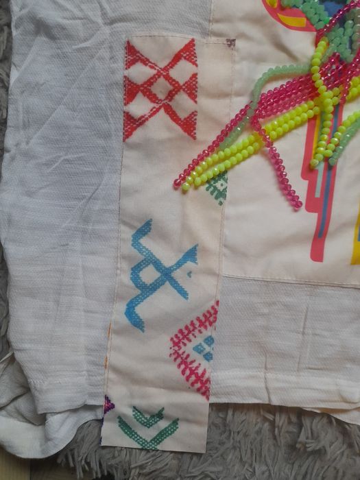 Bluzka letnia z kapturem styl boho roz S