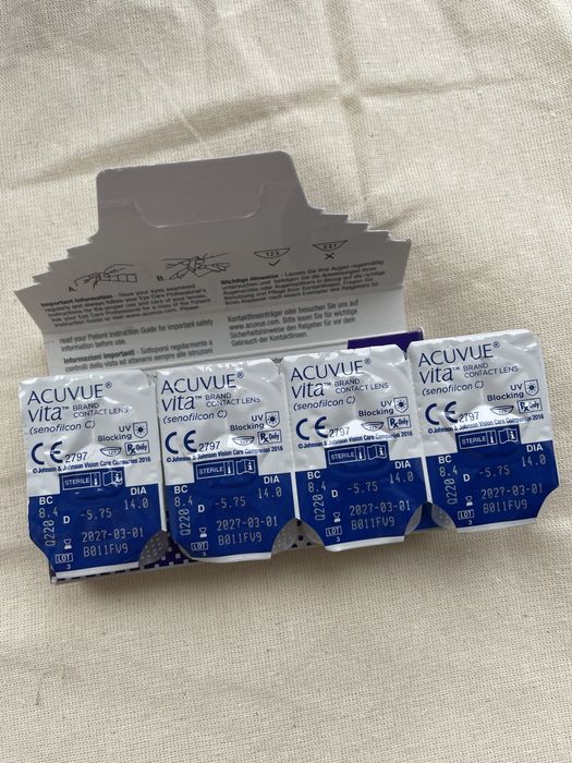 Контактні лінзи Acuvue Vita -5,75 діоптрії, пачка в якій 2 шт (1 пара)