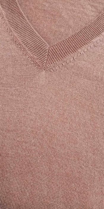 UNIQLO extra fine merino XL męski czekoladowy sweter z wełną