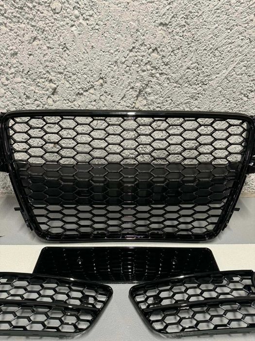 Grill Atrapa, kratki halogenów, plaster miodu. Audi A5 8T przedlift