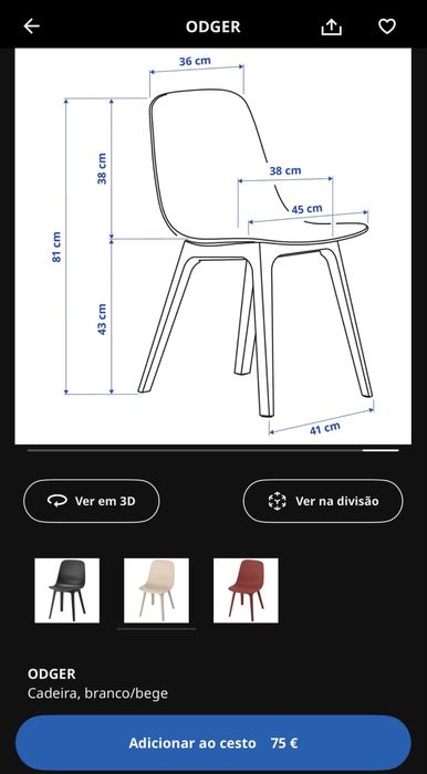 Cadeira jantar Ikea