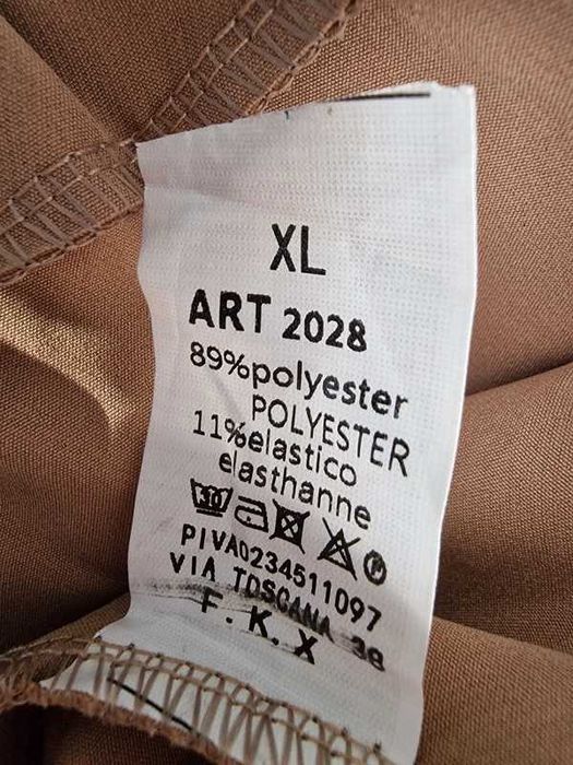 Spodnie damskie, camel z ozdobnym lampasem, NOWE