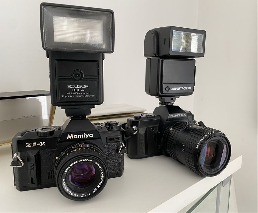Mamiya ZE-X i Pentax P30 + obiektywy + lampy