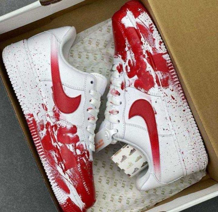 Кросівки Nike Air force 1 low Blood найк еір форс блади прінт унісекс