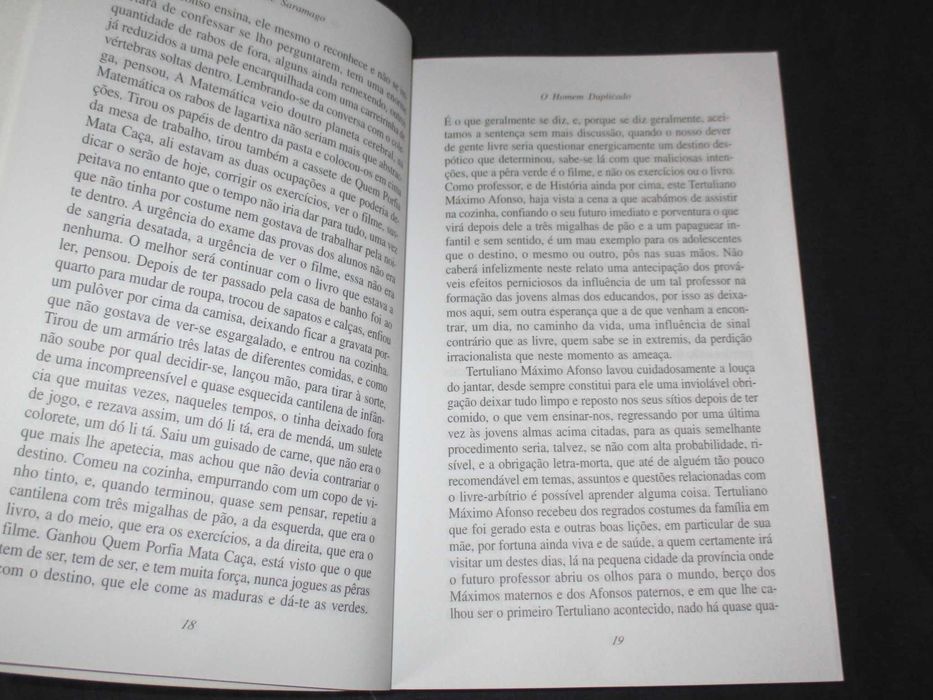 Livro O Homem Duplicado José Saramago 2ª edição