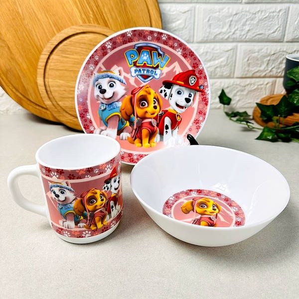 Стеклянный набор детской посуды