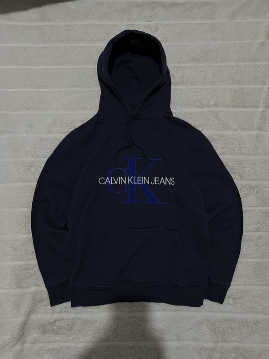 CALVIN KLEIN JEANS (S) Hoodie худи мужское темно-синее оригинал унисек