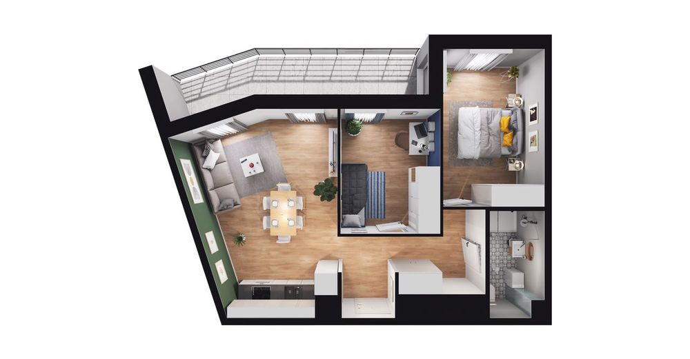 3-pokojowe mieszkanie 56 m² + taras Bez Pośredników - Widok 3