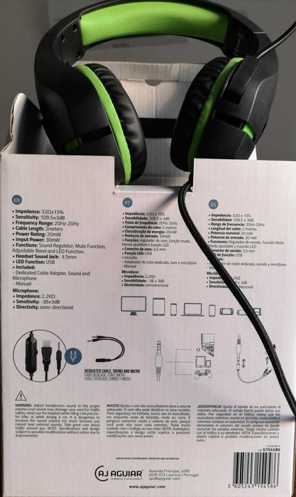 Headphones/Auscultadores Giro Gaming Headset com micro e luzes Led