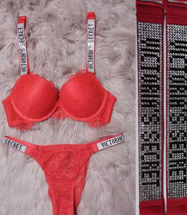 komplet bielizny victoria secret prezent damski dla kobiet kryształki