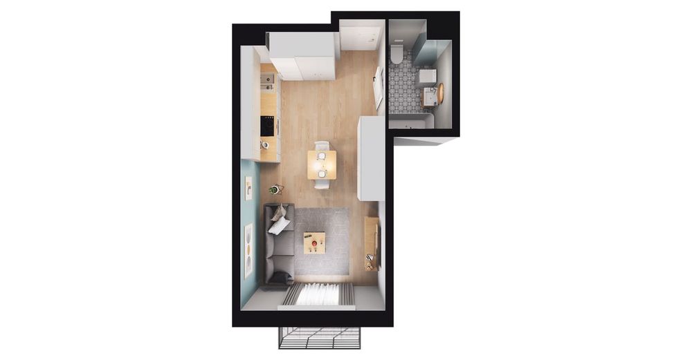 1-pokojowe mieszkanie 26m2 + balkon Bez Prowizji