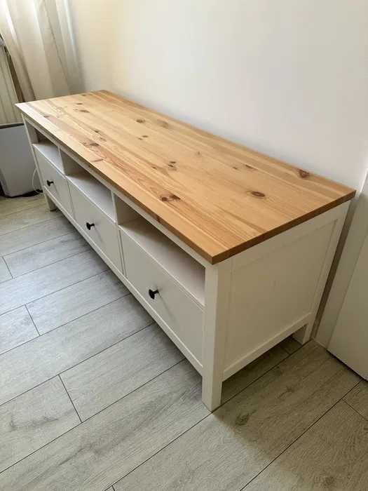Szafka TV IKEA Hemnes biała/jasnobrązowa r.148x47x57 cm-dostawa gratis