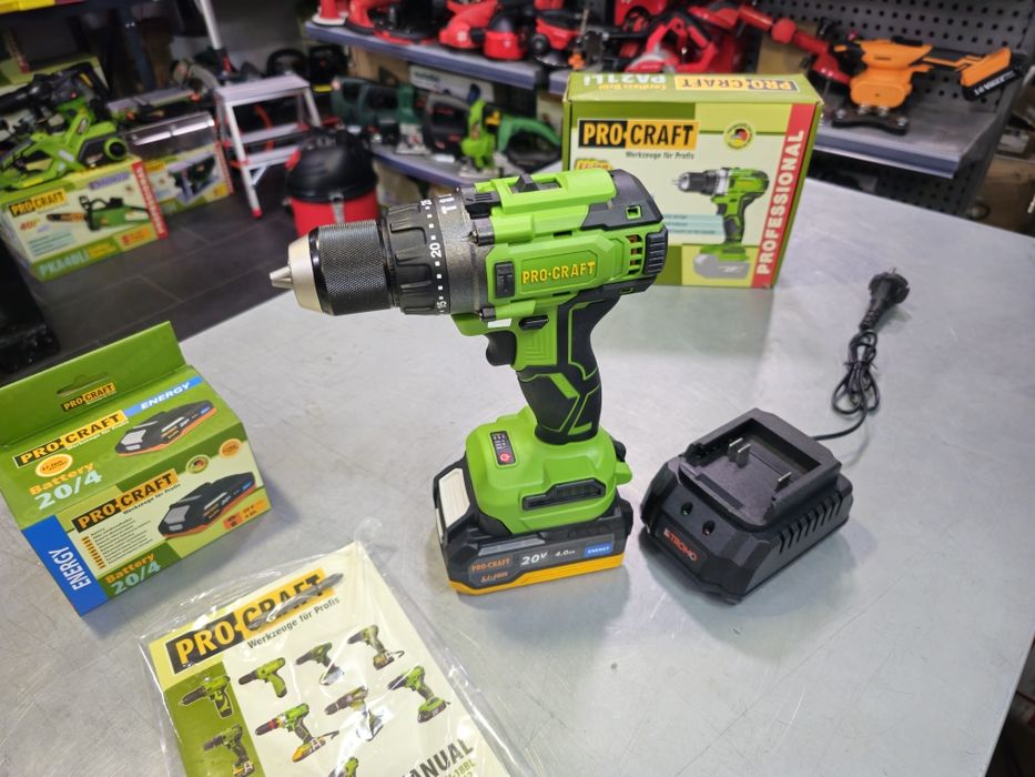 Мощный Ударный Шуруповерт ProCraft 60Hm 13Патрон PA21LI +4.0Ah Акб+з.у