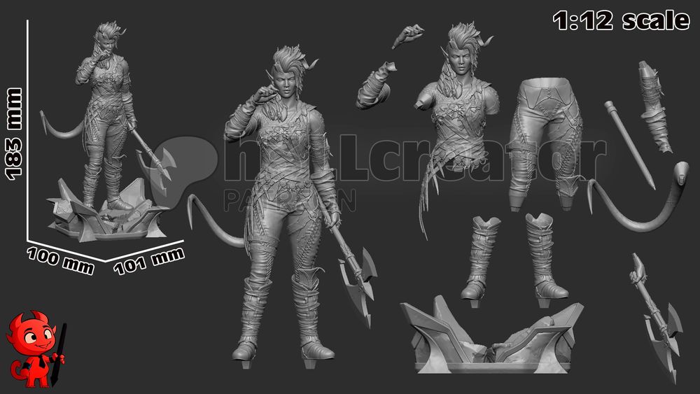 Karlach (Baldur's Gate 3)od h3ll creator - figurka druk 3d z żywicy