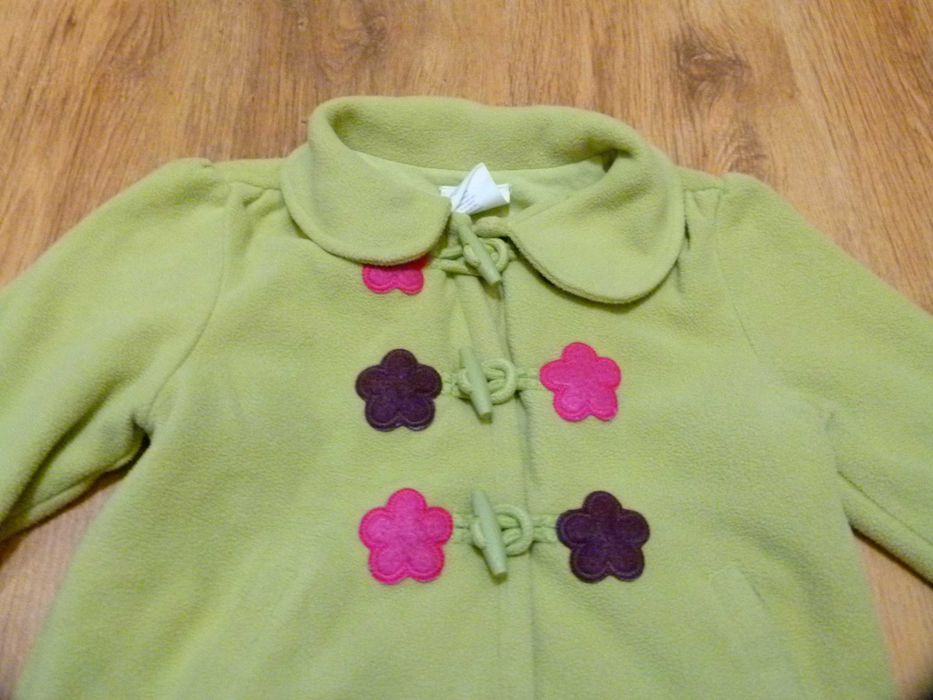 rozm 110 Crazy8 kurtka płaszczyk zielony trapezowy polarowy